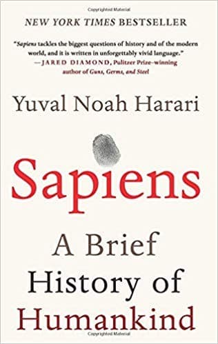 Cover of Sapiens by Yuval Noah Harari